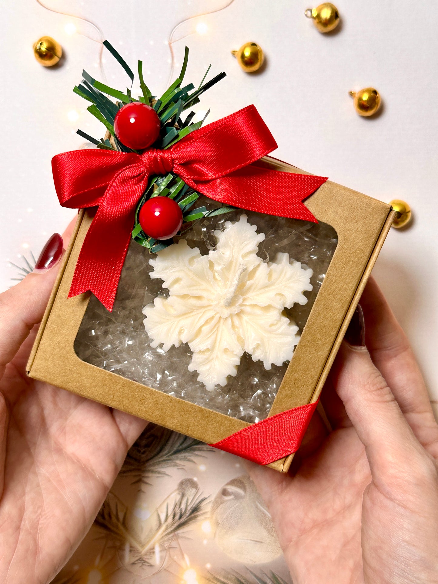 Candela Artigianale "Fiocco di Neve"