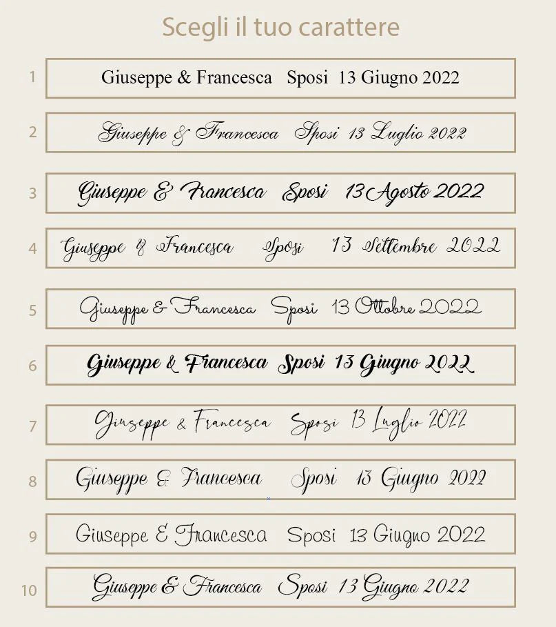 Menù Matrimonio 15x15 cm.