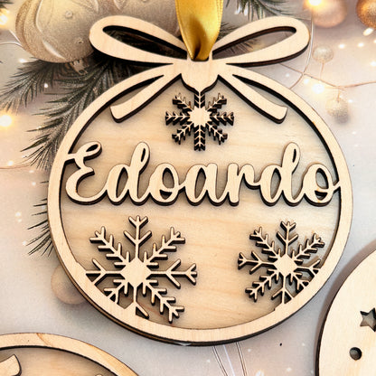 Pallina di Natale in Legno Naturale